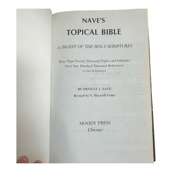Nave’s Topical Bible Revised Edition 1974 Moody Press Burgundy Hardcover USA - Picture 5 of 11